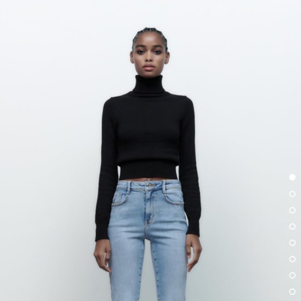 Zara High Rise Mini Flare Light Blue Jeans